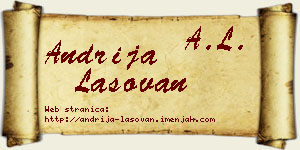 Andrija Lasovan vizit kartica
